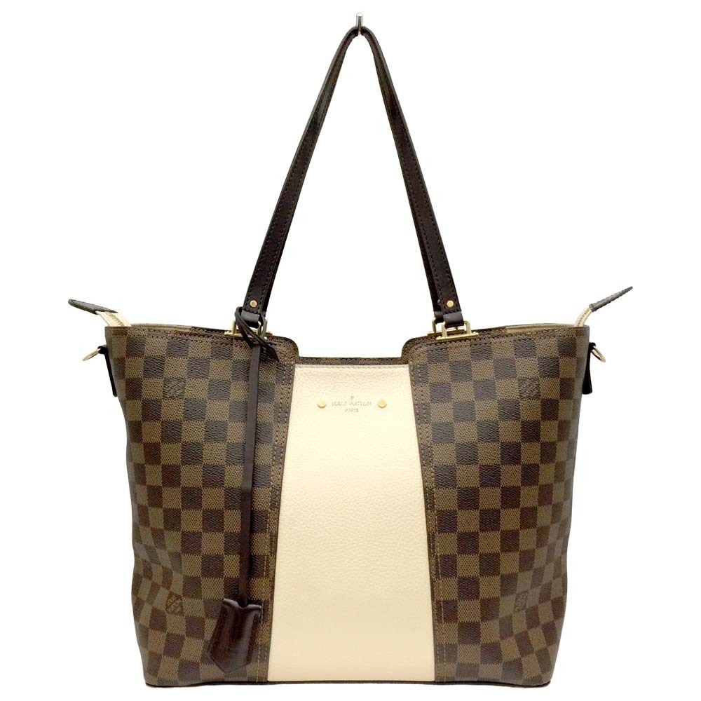Louis Vuitton Bag Damier Shoulder Jersey Tote Brown Cream - Picture 1 of 10